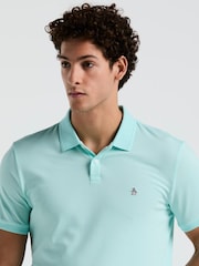 Синий с хромированной отделкой - Original Penguin Daddy Pique 100% Cotton Polo Shirt - Image 4 of 5