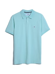 Синий с хромированной отделкой - Original Penguin Daddy Pique 100% Cotton Polo Shirt - Image 5 of 5