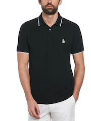 Чорний - Original Penguin Textured Short Sleeve 100% Polo Shirt - Image 1 of 1