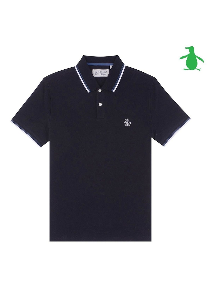 Original Penguin Textured Short Sleeve 100% Polo Shirt - Image 4 of 4