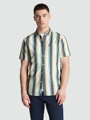Original Penguin Blue Striped Crinkle Shirt - Image 1 of 5