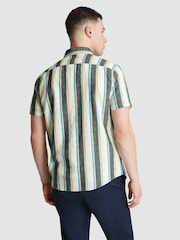 Original Penguin Blue Striped Crinkle Shirt - Image 2 of 5