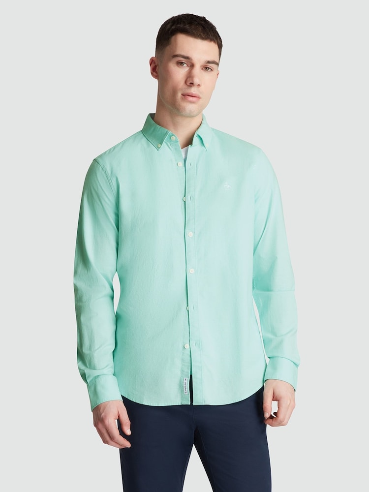 Original Penguin Blue Oxford Stretch Long Sleeve Shirt - Image 1 of 5