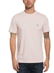 Розовый с принтом лосо - Original Penguin Футболка с логотипом Pin Point 100% хлопок - Image 1 of 2