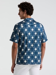 Original Penguin Blue Sun Print Short Sleeve 100% Cotton Shirt - Image 2 of 5