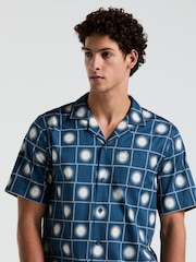 Original Penguin Blue Sun Print Short Sleeve 100% Cotton Shirt - Image 4 of 5