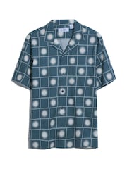 Original Penguin Blue Sun Print Short Sleeve 100% Cotton Shirt - Image 5 of 5