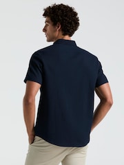 Original Penguin Textured Short Sleeve 100% Cotton White Shirt - Image 2 of 5