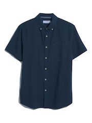 Original Penguin Textured Short Sleeve 100% Cotton White Shirt - Image 5 of 5
