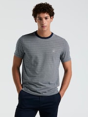 Original Penguin Blue Jacquard Stripe 100% Cotton T-Shirt - Image 1 of 1