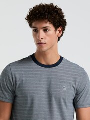 Original Penguin Blue Jacquard Stripe 100% Cotton T-Shirt - Image 3 of 5