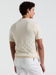 Бежевый - Original Penguin Natural Jacquard Sweater Polo Shirt - Image 2 of 5