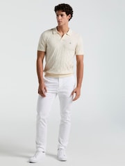 Бежевый - Original Penguin Natural Jacquard Sweater Polo Shirt - Image 3 of 5
