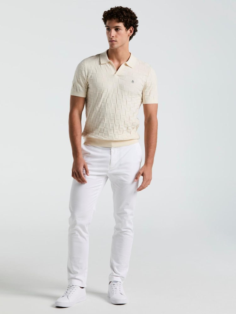 Бежевий - Original Penguin бежевий Jacquard светр сорочки поло - Image 3 of 5