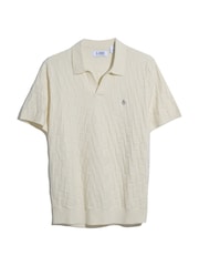 Бежевый - Original Penguin Natural Jacquard Sweater Polo Shirt - Image 5 of 5