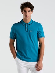 أزرق - Original Penguin Earl Pique Polo Shirt - صورة 1 من 4
