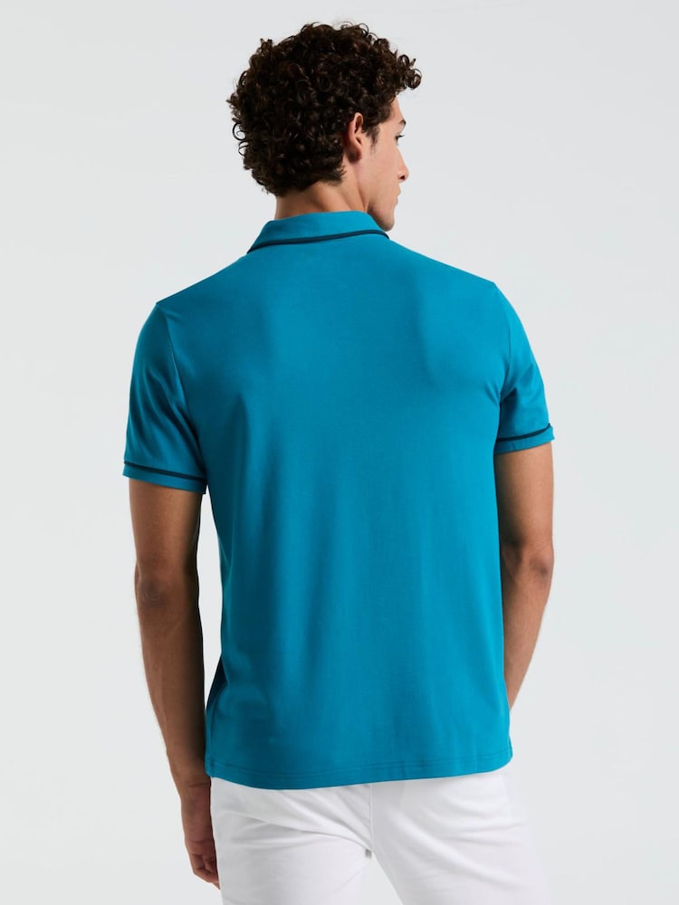 أزرق - Original Penguin Earl Pique Polo Shirt - صورة 2 من 4