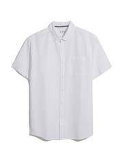 Original Penguin Textured Short Sleeve 100% Cotton White Shirt - Image 5 of 5