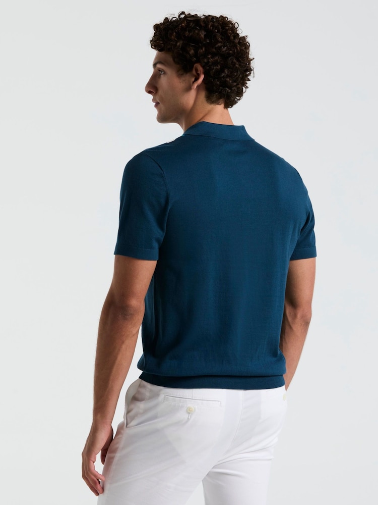قميص بولو أزرق خطوط بالطول من Original Penguin - صورة 2 من 5