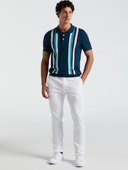 قميص بولو أزرق خطوط بالطول من Original Penguin - صورة 4 من 5