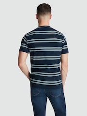 Original Penguin Blue Multi Stripe 100% Organic Cotton T-Shirt - Imagem 2 de 4
