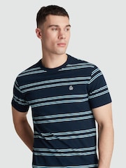 Original Penguin Blue Multi Stripe 100% Organic Cotton T-Shirt - Imagem 4 de 4