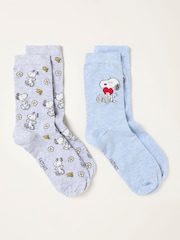 FatFace Multi Two Pack Snoopy Socks in a Box - Image 1 of 2