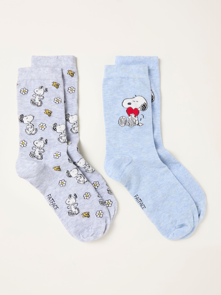 FatFace Multi Two Pack Snoopy Socks in a Box - Image 1 of 2