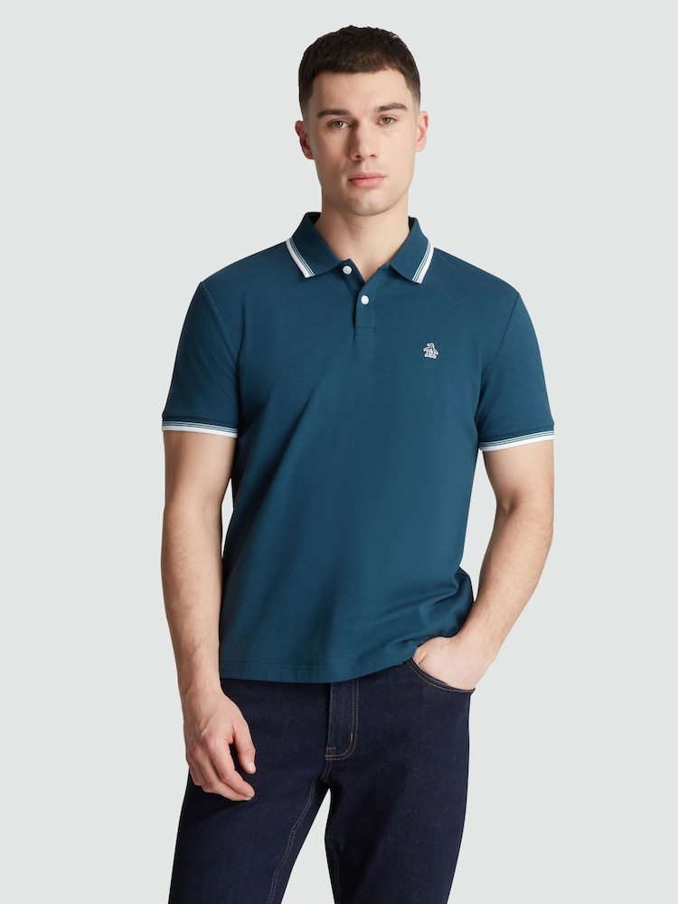أزرق - أبيض - قميص بكُم قصير قطن 100% بملمس مميز من Original Penguin - صورة 1 من 5 أزرق - أبيض - قميص بكُم قصير قطن 100% بملمس مميز من Original Penguin - صورة 1 من 5