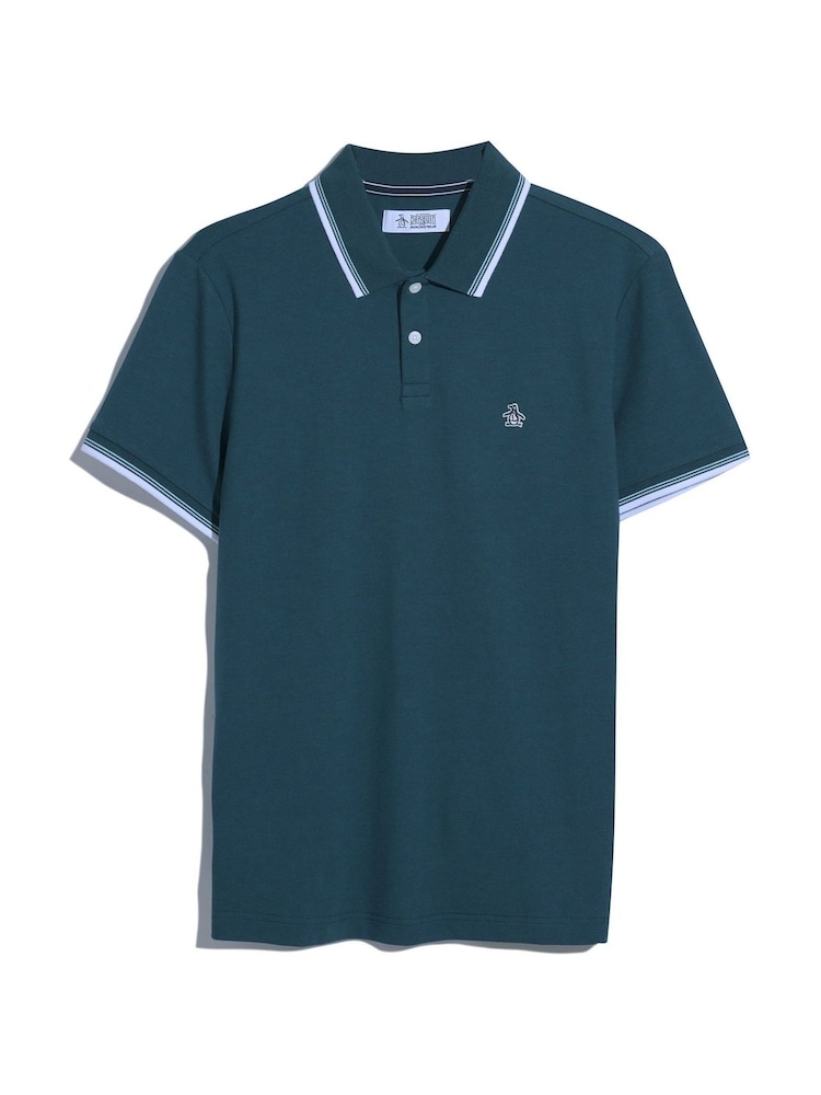 Original Penguin Textured Short Sleeve 100% Cotton White Shirt - Image 5 of 5
