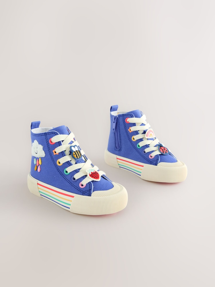 Blue Character Appliqué Standard Fit (F) High Top - Image 1 of 5 Blue Character Appliqué Standard Fit (F) High Top - Image 1 of 5