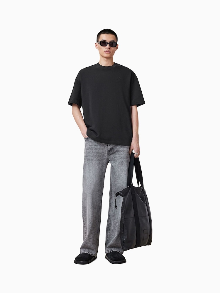 AllSaints Black Haven Short Sleeve Crew T-Shirt - Image 1 of 7