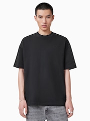 AllSaints Black Haven Short Sleeve Crew T-Shirt - Image 2 of 7