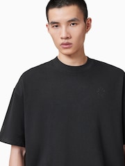 AllSaints Black Haven Short Sleeve Crew T-Shirt - Image 3 of 7
