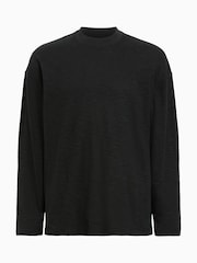 AllSaints Black 100% Organic Cotton Foster Long Sleeve Crew T-Shirt - Image 6 of 7
