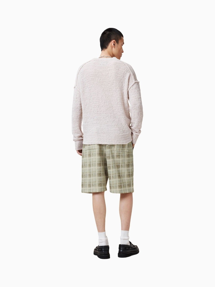 AllSaints Brown Benji Cotton Sweat Shorts - Image 5 of 6