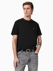 AllSaints Black Dexter Short Sleeve Crew T-Shirt - Image 1 of 7
