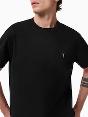 AllSaints Black Dexter Short Sleeve Crew T-Shirt - Image 2 of 7