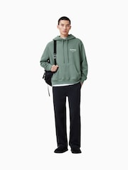 AllSaints Green Underground Over The Head Hoodie - Image 1 of 7