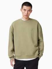 AllSaints Green Haven 100% Organic Cotton Crew Sweatshirt - Image 1 of 8