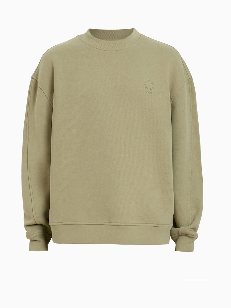 AllSaints Green Haven 100% Organic Cotton Crew Sweatshirt - Image 8 of 8