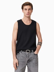 AllSaints Black 100% Organic Cotton Denver Vest - Image 1 of 8