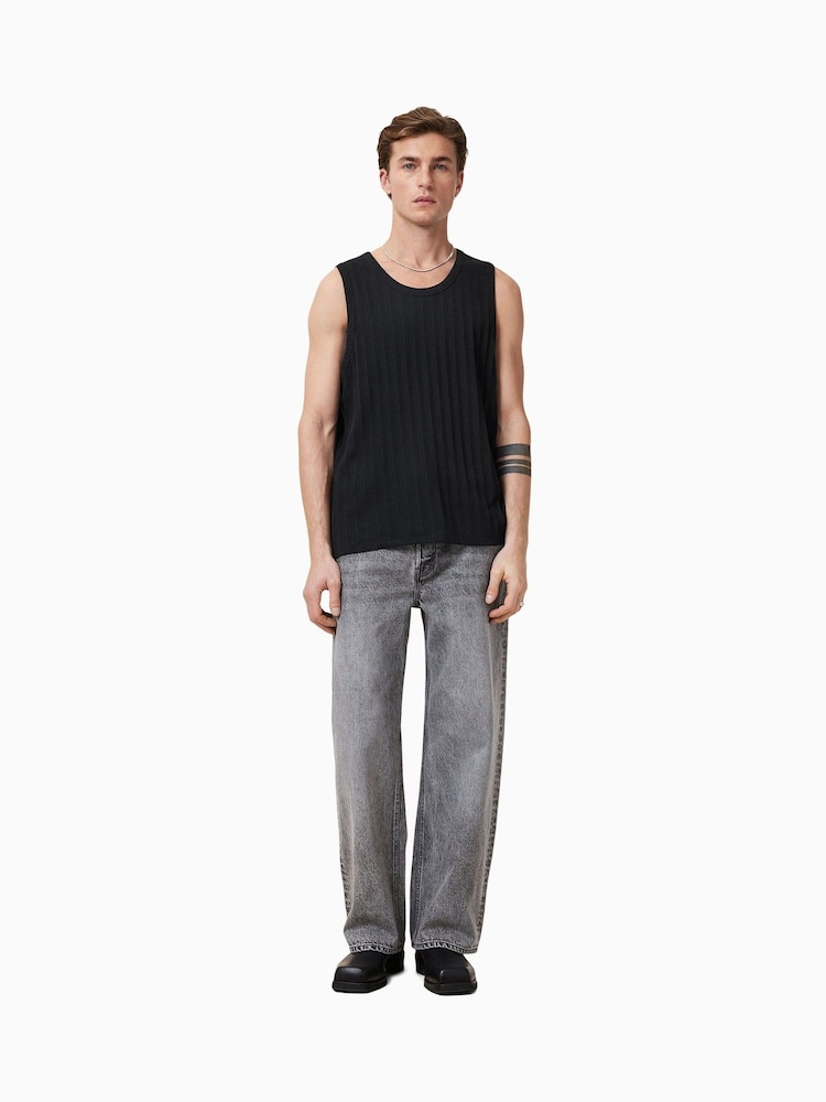 AllSaints Black 100% Organic Cotton Denver Vest - Image 3 of 8