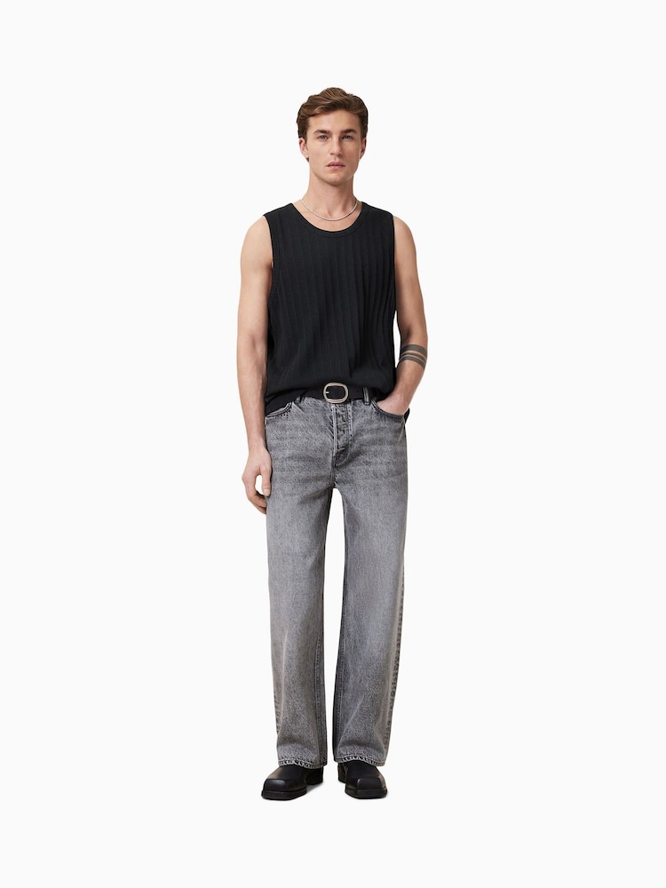 AllSaints Black 100% Organic Cotton Denver Vest - Image 6 of 8