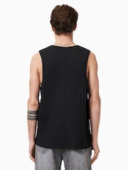 AllSaints Black 100% Organic Cotton Denver Vest - Image 7 of 8