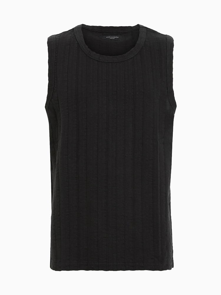 AllSaints Black 100% Organic Cotton Denver Vest - Image 8 of 8