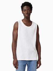 AllSaints White 100% Organic Cotton Denver Vest - Image 1 of 6