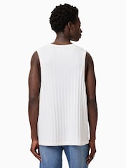 AllSaints White 100% Organic Cotton Denver Vest - Image 4 of 6