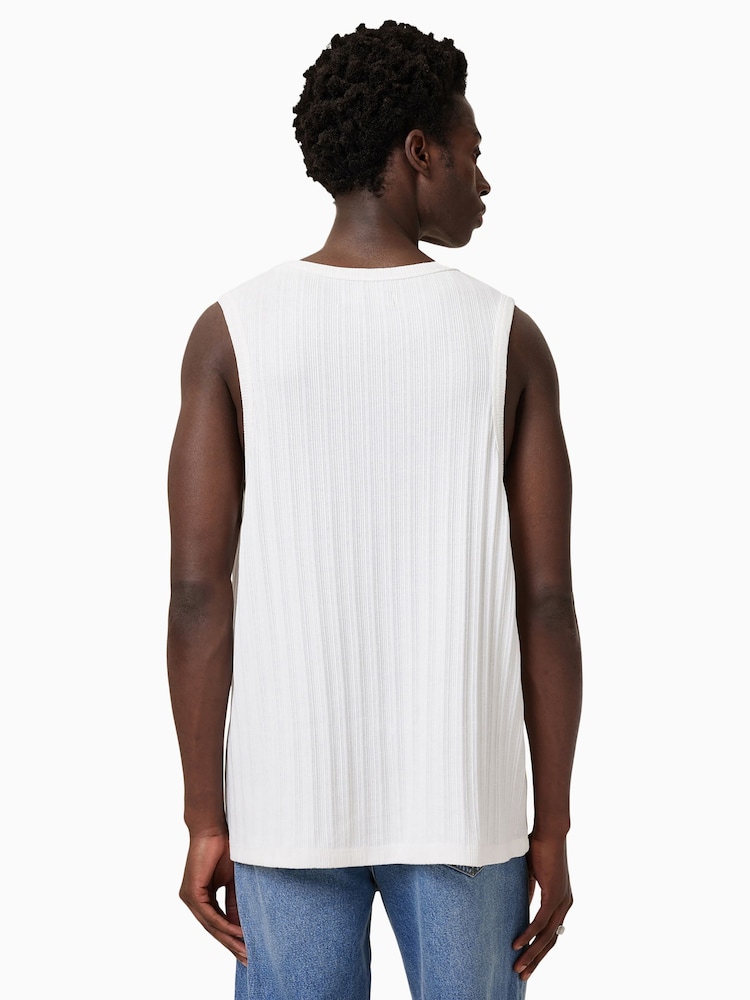 AllSaints White 100% Organic Cotton Denver Vest - Image 4 of 6