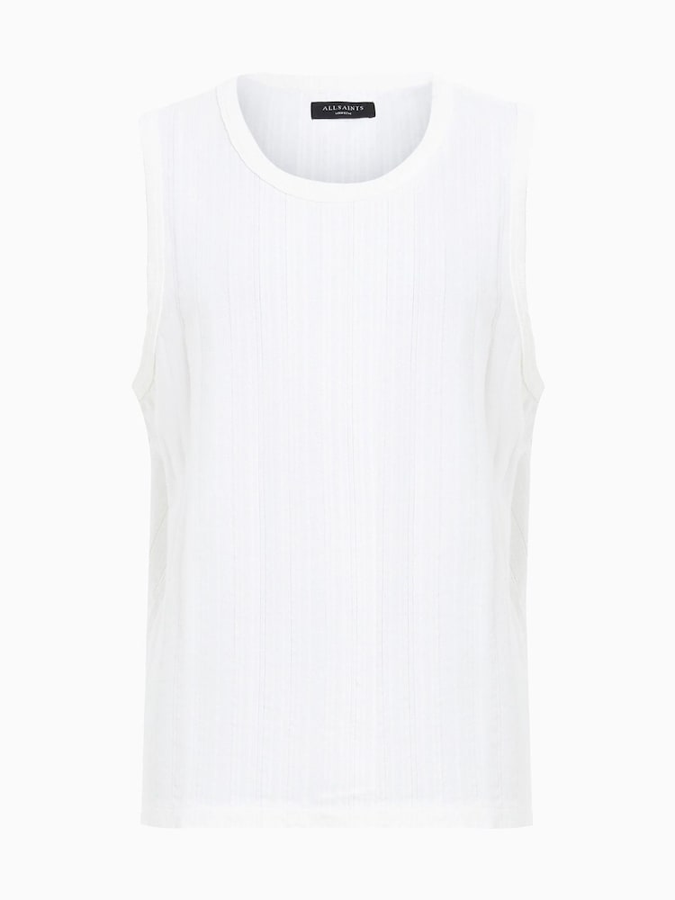 AllSaints White 100% Organic Cotton Denver Vest - Image 6 of 6